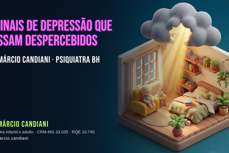 Ilustração 3D em miniatura sobre 7 sinais de depressão que passam despercebidos - Dr. Márcio Candiani, psiquiatra em Belo Horizonte