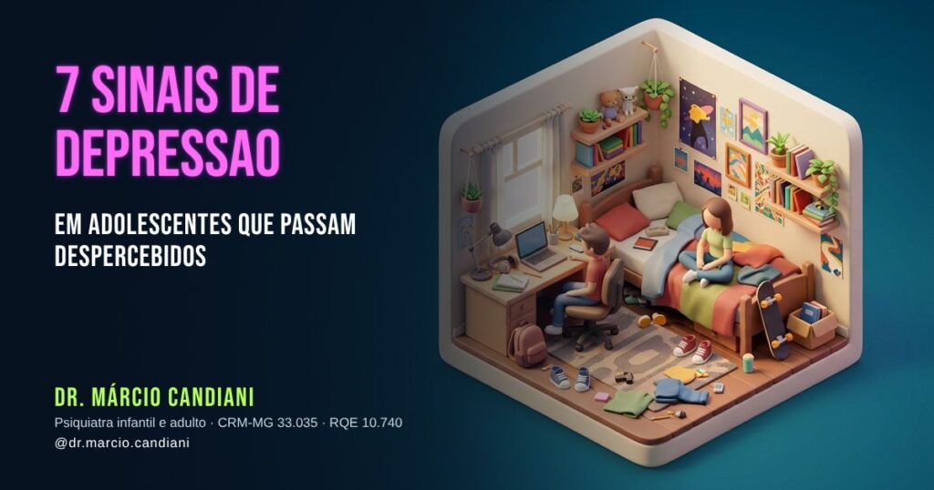 Ilustração 3D em miniatura sobre 7 sinais de depressao em adolescentes que passam despercebidos - Dr. Márcio Candiani, psiquiatra em Belo Horizonte