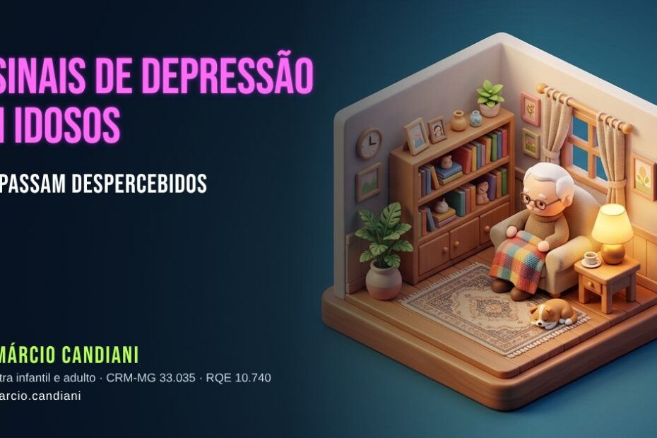 Ilustração 3D em miniatura sobre 7 sinais de depressão em idosos que passam despercebidos - Dr. Márcio Candiani, psiquiatra em Belo Horizonte