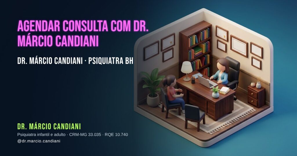 Ilustração 3D em miniatura sobre agendar consulta com dr. márcio candiani - Dr. Márcio Candiani, psiquiatra em Belo Horizonte
