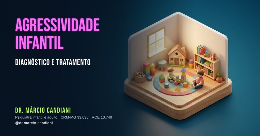 Ilustração 3D em miniatura sobre agressividade infantil - Dr. Márcio Candiani, psiquiatra em Belo Horizonte
