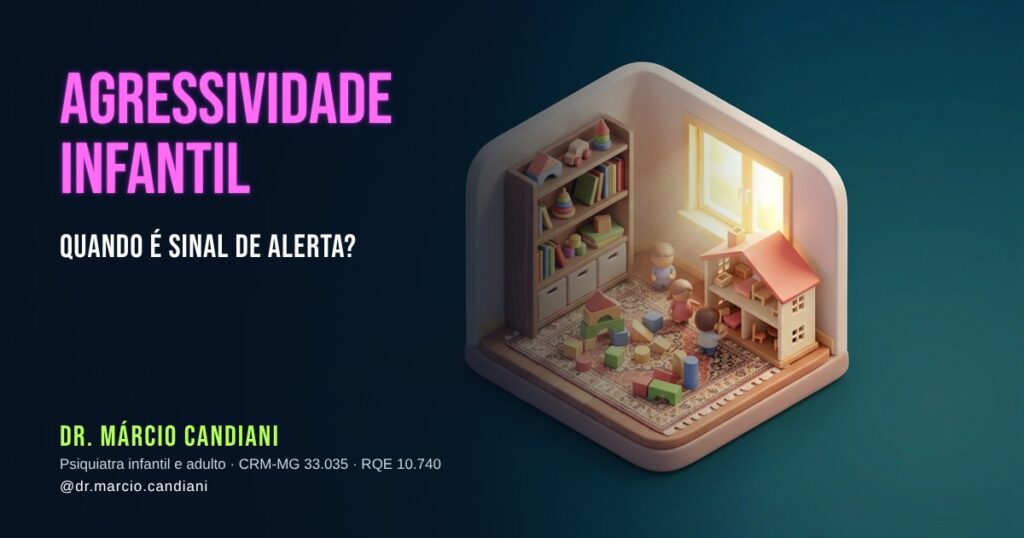 Ilustração 3D em miniatura sobre agressividade infantil - Dr. Márcio Candiani, psiquiatra em Belo Horizonte