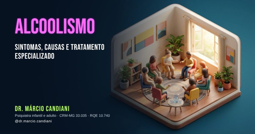 Ilustração 3D em miniatura sobre alcoolismo - Dr. Márcio Candiani, psiquiatra em Belo Horizonte