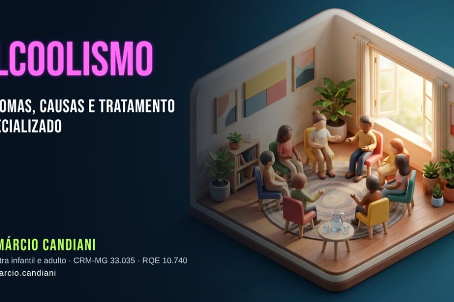 Ilustração 3D em miniatura sobre alcoolismo - Dr. Márcio Candiani, psiquiatra em Belo Horizonte