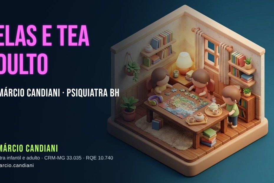 Ilustração 3D em miniatura sobre telas e tea adulto - Dr. Márcio Candiani, psiquiatra em Belo Horizonte