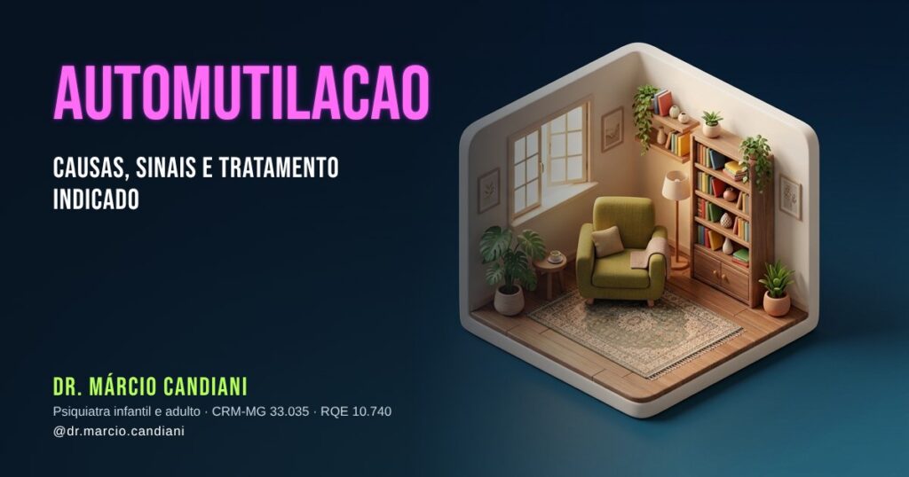 Ilustração 3D em miniatura sobre automutilacao - Dr. Márcio Candiani, psiquiatra em Belo Horizonte