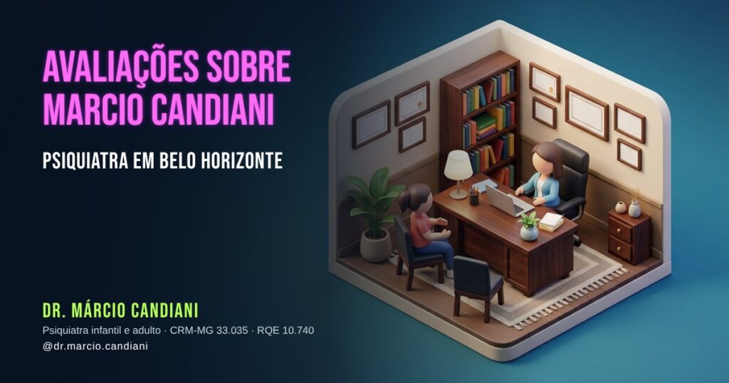 Ilustração 3D em miniatura sobre avaliações sobre marcio candiani psiquiatra em belo horizonte - Dr. Márcio Candiani, psiquiatra em Belo Horizonte