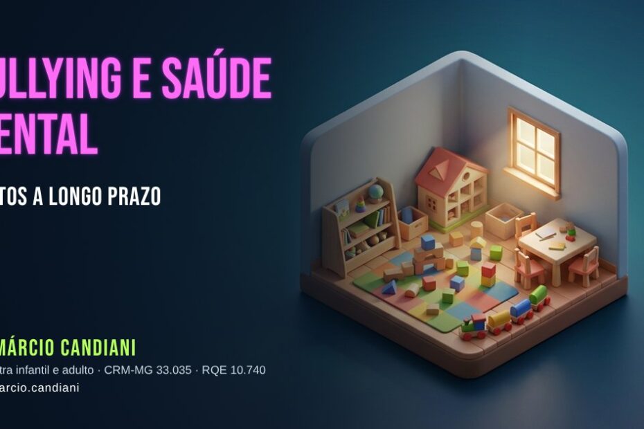 Ilustração 3D em miniatura sobre bullying e saúde mental - Dr. Márcio Candiani, psiquiatra em Belo Horizonte