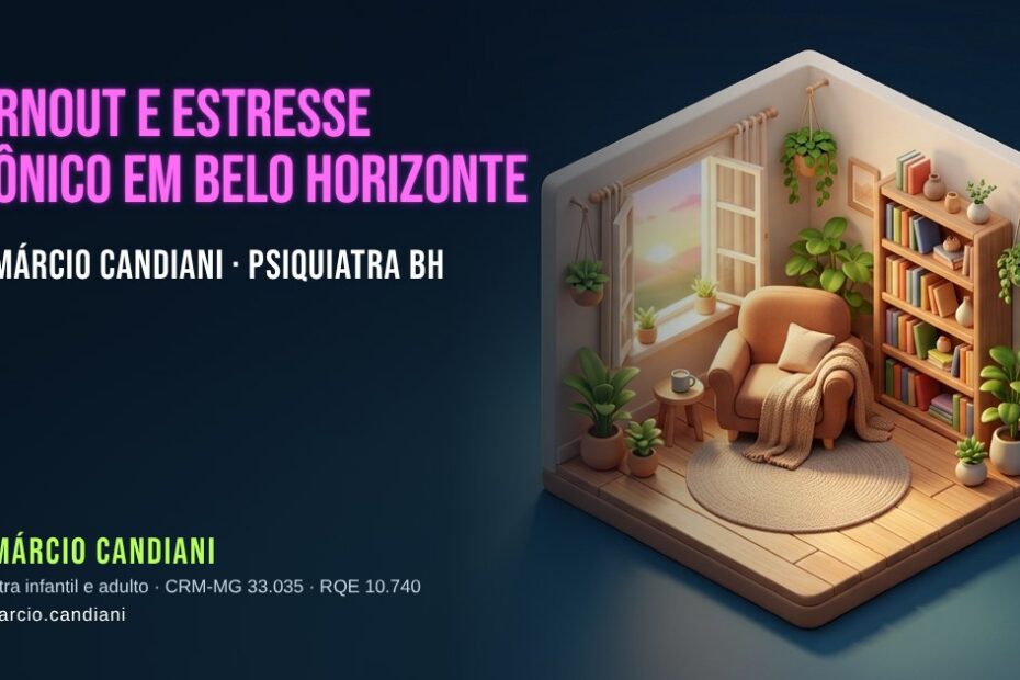 Ilustração 3D em miniatura sobre burnout e estresse crônico em belo horizonte - Dr. Márcio Candiani, psiquiatra em Belo Horizonte