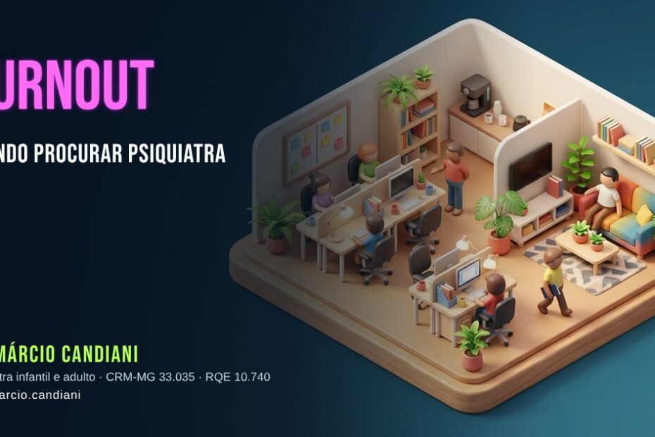 Ilustração 3D em miniatura sobre burnout - Dr. Márcio Candiani, psiquiatra em Belo Horizonte