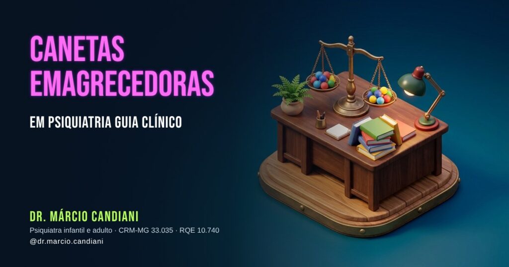 Ilustração 3D em miniatura sobre canetas emagrecedoras em psiquiatria - Dr. Márcio Candiani, psiquiatra em Belo Horizonte