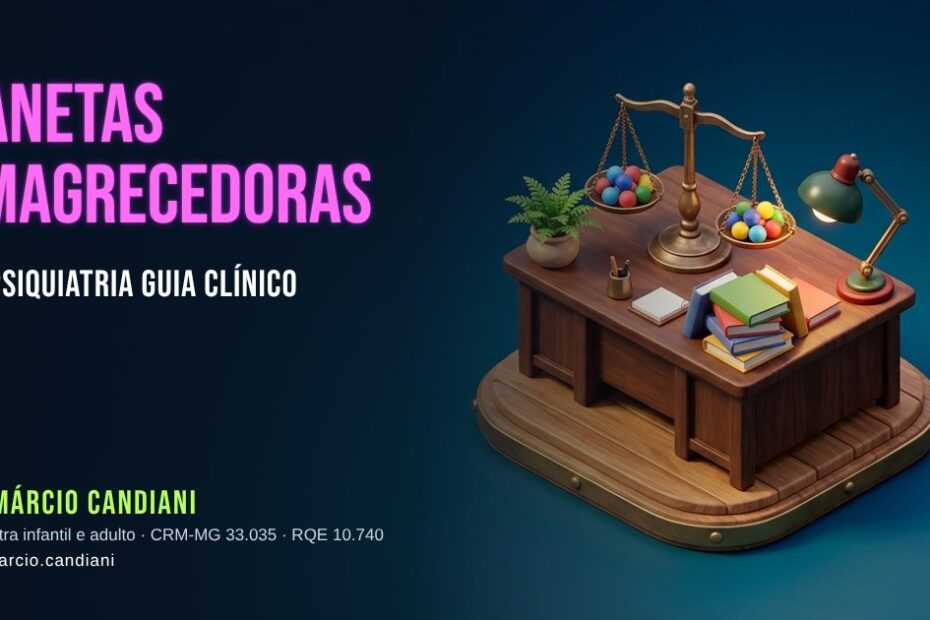 Ilustração 3D em miniatura sobre canetas emagrecedoras em psiquiatria - Dr. Márcio Candiani, psiquiatra em Belo Horizonte
