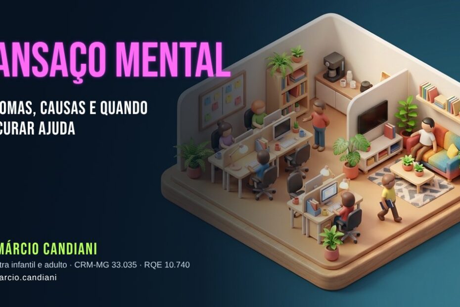 Ilustração 3D em miniatura sobre cansaço mental - Dr. Márcio Candiani, psiquiatra em Belo Horizonte