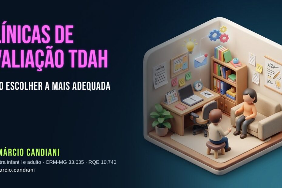 Ilustração 3D em miniatura sobre clínicas de avaliação tdah - Dr. Márcio Candiani, psiquiatra em Belo Horizonte