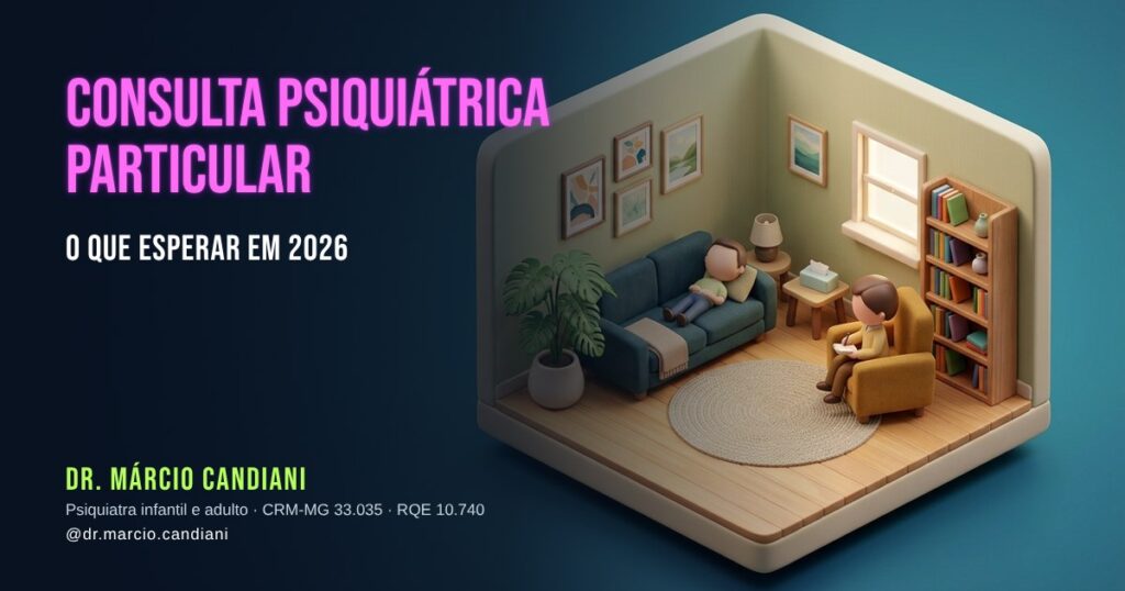 Ilustração 3D em miniatura sobre consulta psiquiátrica particular - Dr. Márcio Candiani, psiquiatra em Belo Horizonte