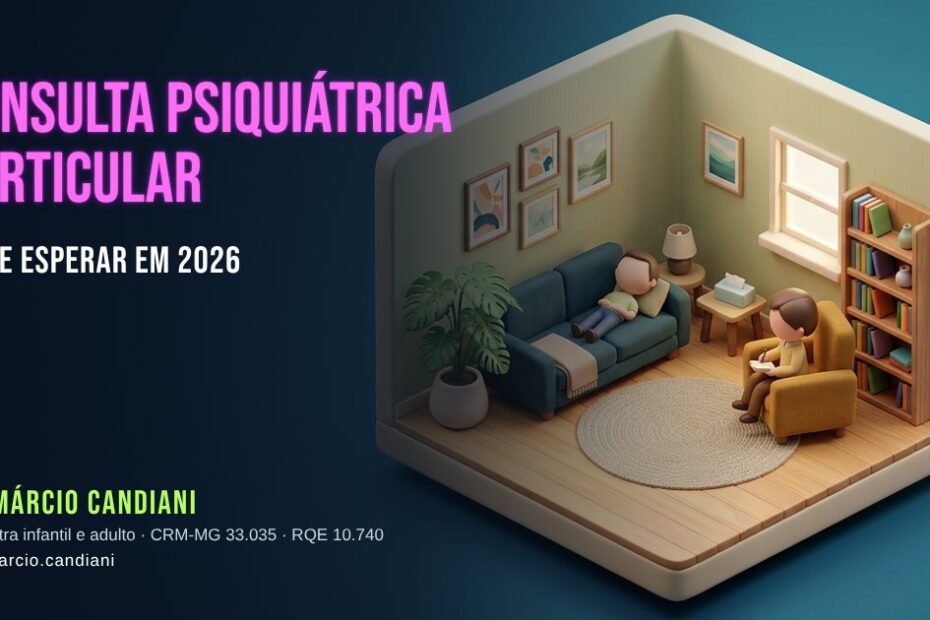 Ilustração 3D em miniatura sobre consulta psiquiátrica particular - Dr. Márcio Candiani, psiquiatra em Belo Horizonte