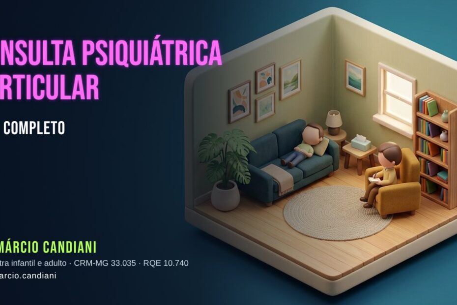 Ilustração 3D em miniatura sobre consulta psiquiátrica particular - Dr. Márcio Candiani, psiquiatra em Belo Horizonte