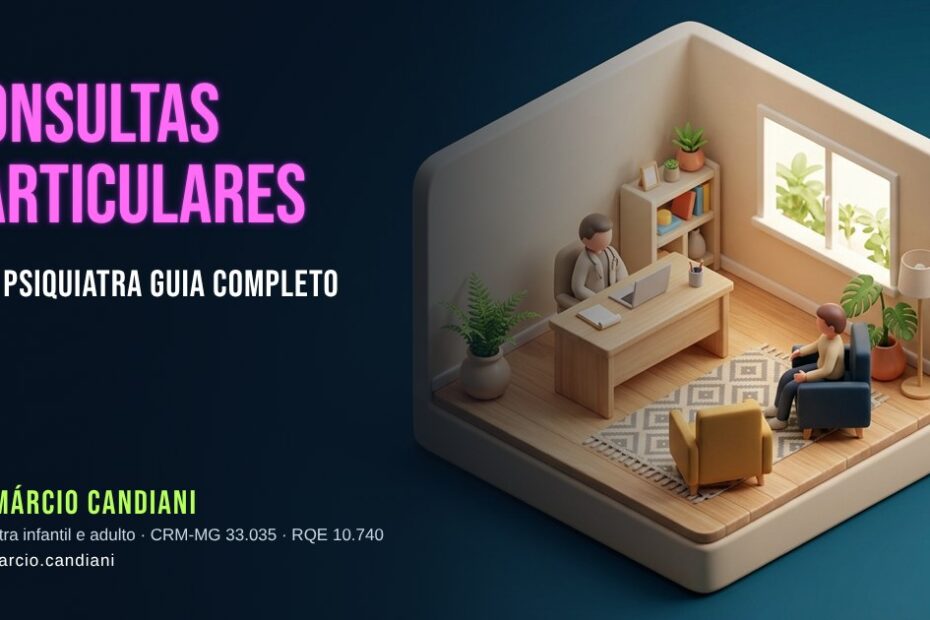 Ilustração 3D em miniatura sobre consultas particulares com psiquiatra - Dr. Márcio Candiani, psiquiatra em Belo Horizonte