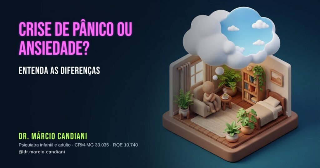 Ilustração 3D em miniatura sobre crise de pânico ou ansiedade - Dr. Márcio Candiani, psiquiatra em Belo Horizonte