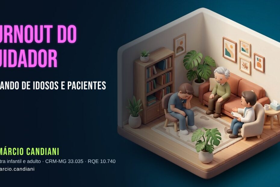 Ilustração 3D em miniatura sobre burnout do cuidador - Dr. Márcio Candiani, psiquiatra em Belo Horizonte