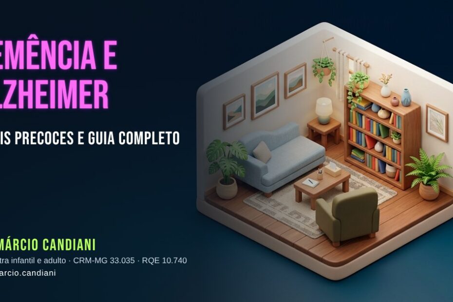 Ilustração 3D em miniatura sobre demência e alzheimer - Dr. Márcio Candiani, psiquiatra em Belo Horizonte