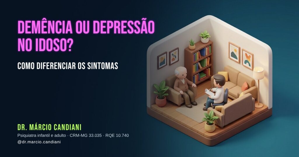 Ilustração 3D em miniatura sobre demência ou depressão no idoso - Dr. Márcio Candiani, psiquiatra em Belo Horizonte