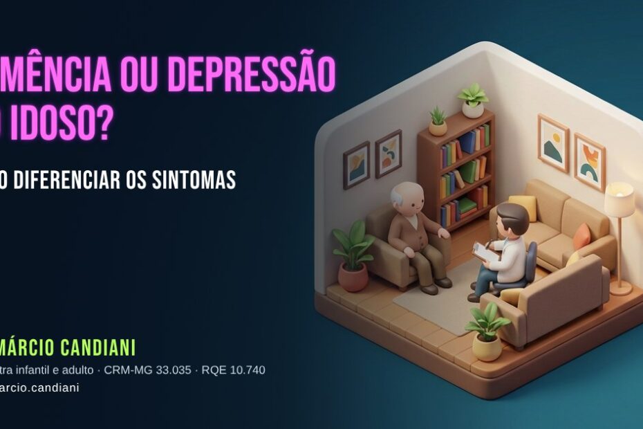Ilustração 3D em miniatura sobre demência ou depressão no idoso - Dr. Márcio Candiani, psiquiatra em Belo Horizonte
