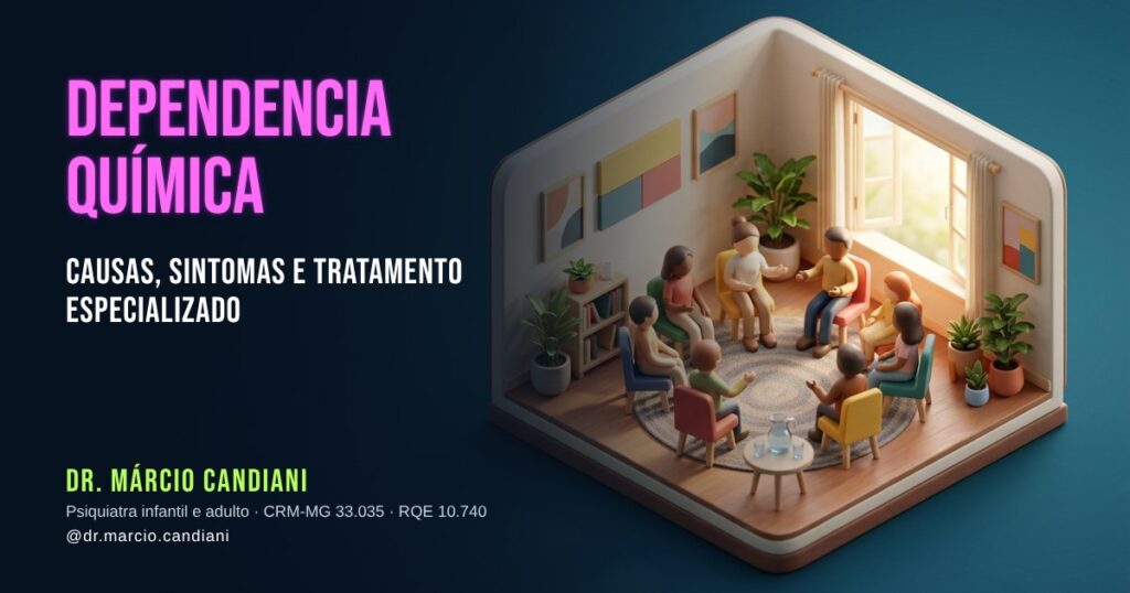 Ilustração 3D em miniatura sobre dependencia química - Dr. Márcio Candiani, psiquiatra em Belo Horizonte