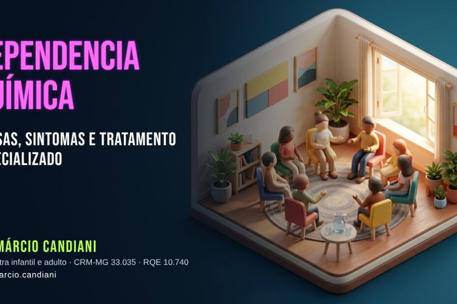 Ilustração 3D em miniatura sobre dependencia química - Dr. Márcio Candiani, psiquiatra em Belo Horizonte