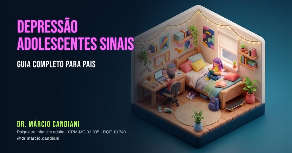 Ilustração 3D em miniatura sobre depressão adolescentes sinais - Dr. Márcio Candiani, psiquiatra em Belo Horizonte