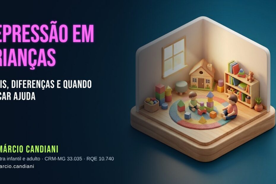 Ilustração 3D em miniatura sobre depressão em crianças - Dr. Márcio Candiani, psiquiatra em Belo Horizonte