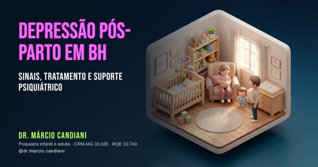 Ilustração 3D em miniatura sobre depressão pós-parto em bh - Dr. Márcio Candiani, psiquiatra em Belo Horizonte