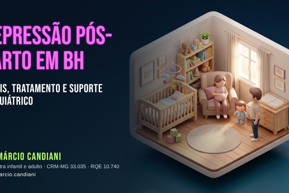 Ilustração 3D em miniatura sobre depressão pós-parto em bh - Dr. Márcio Candiani, psiquiatra em Belo Horizonte