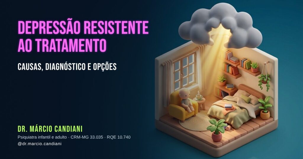 Ilustração 3D em miniatura sobre depressão resistente ao tratamento - Dr. Márcio Candiani, psiquiatra em Belo Horizonte