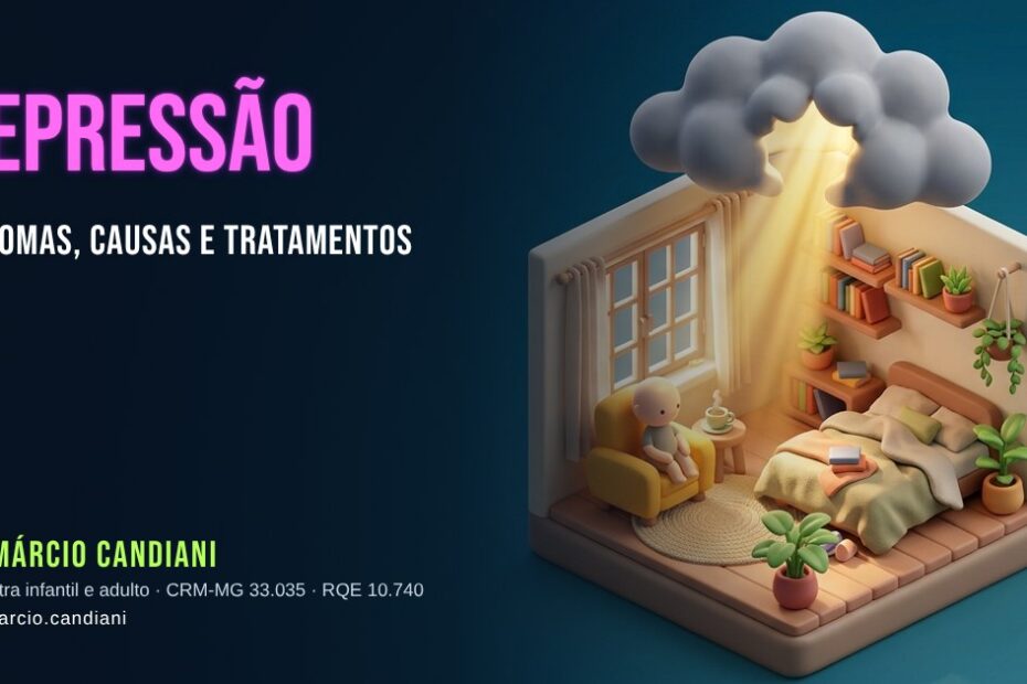 Ilustração 3D em miniatura sobre depressão - Dr. Márcio Candiani, psiquiatra em Belo Horizonte
