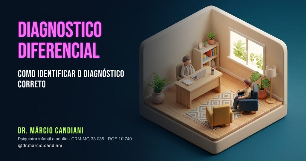 Ilustração 3D em miniatura sobre diagnostico diferencial - Dr. Márcio Candiani, psiquiatra em Belo Horizonte