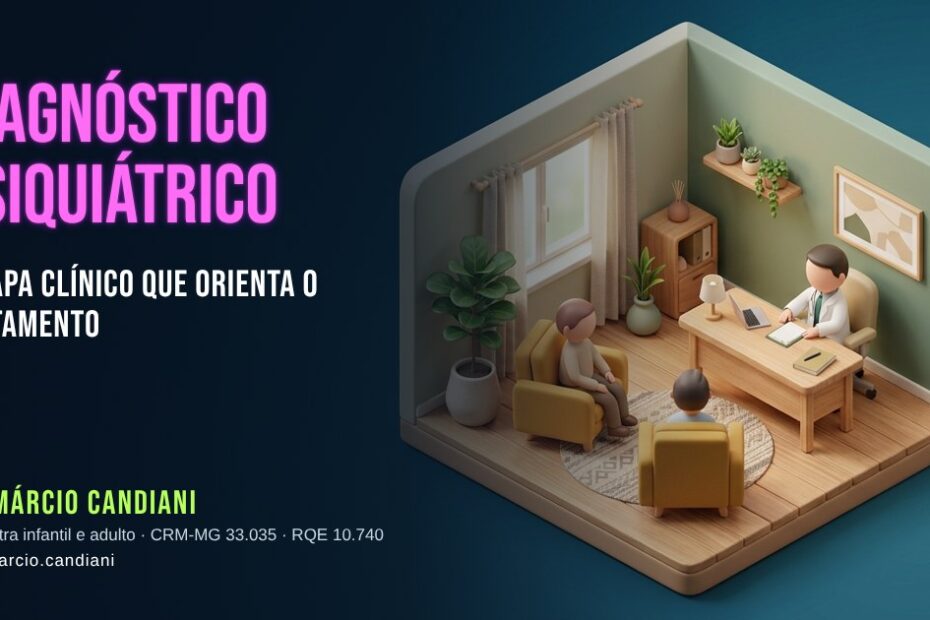Ilustração 3D em miniatura sobre diagnóstico psiquiátrico - Dr. Márcio Candiani, psiquiatra em Belo Horizonte