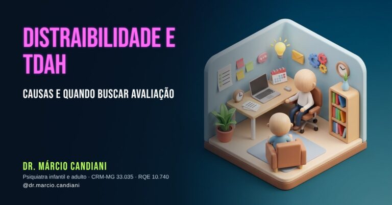 Ilustração 3D em miniatura sobre distraibilidade - Dr. Márcio Candiani, psiquiatra em Belo Horizonte