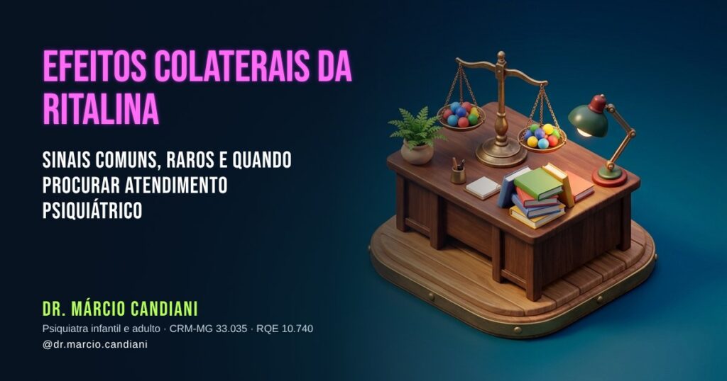 Ilustração 3D em miniatura sobre efeitos colaterais da ritalina - Dr. Márcio Candiani, psiquiatra em Belo Horizonte