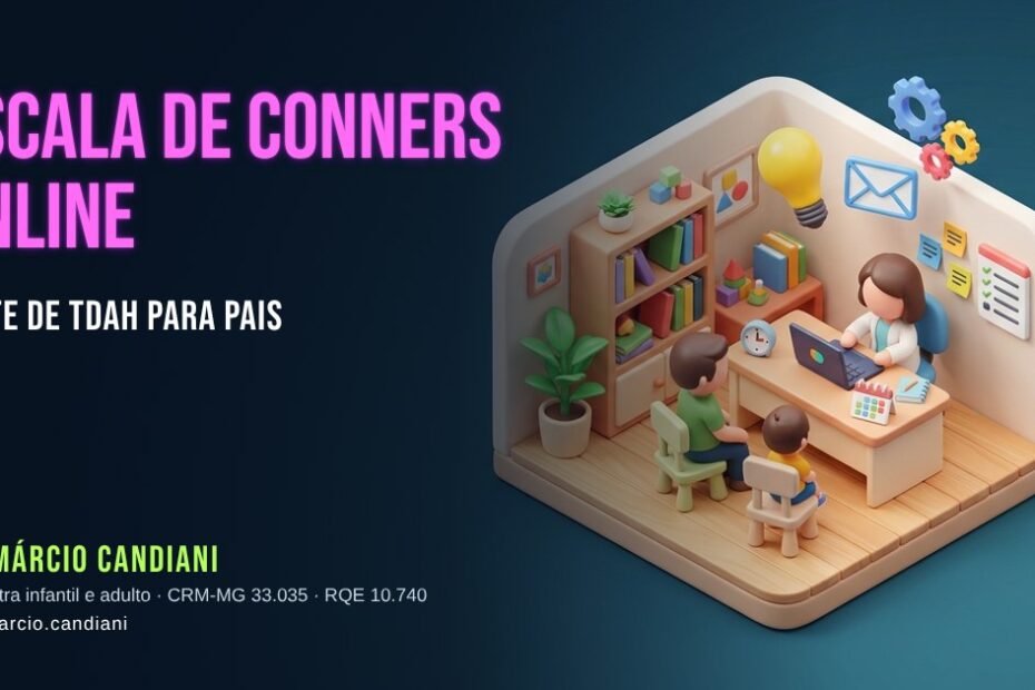 Ilustração 3D em miniatura sobre escala de conners - Dr. Márcio Candiani, psiquiatra em Belo Horizonte