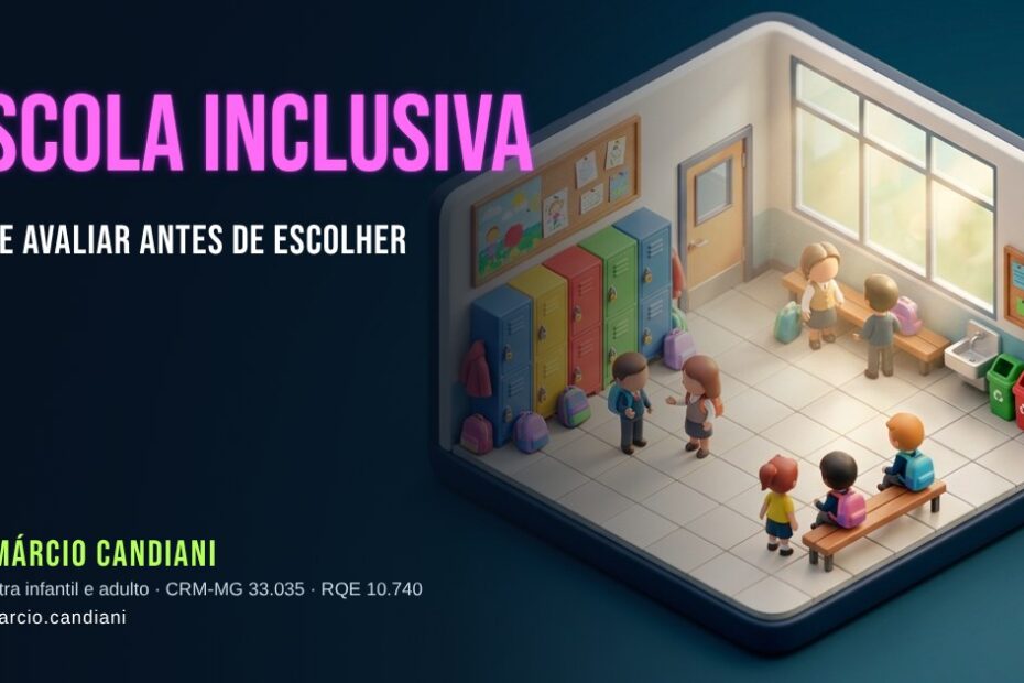 Ilustração 3D em miniatura sobre escola inclusiva - Dr. Márcio Candiani, psiquiatra em Belo Horizonte