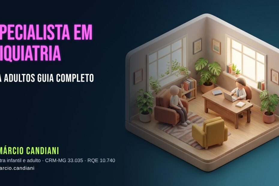 Ilustração 3D em miniatura sobre especialista em psiquiatria para adultos - Dr. Márcio Candiani, psiquiatra em Belo Horizonte