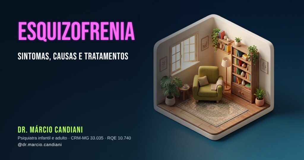 Ilustração 3D em miniatura sobre esquizofrenia - Dr. Márcio Candiani, psiquiatra em Belo Horizonte
