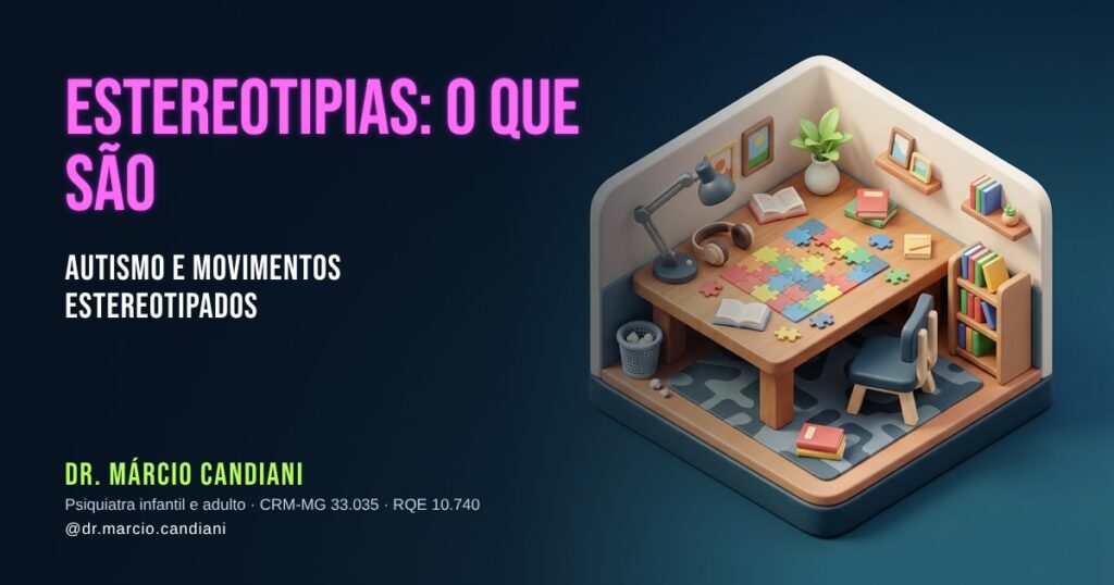 Ilustração 3D em miniatura sobre estereotipias - Dr. Márcio Candiani, psiquiatra em Belo Horizonte