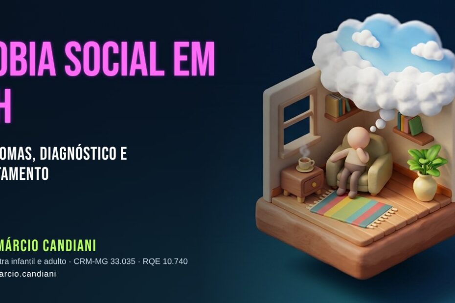 Ilustração 3D em miniatura sobre fobia social - Dr. Márcio Candiani, psiquiatra em Belo Horizonte