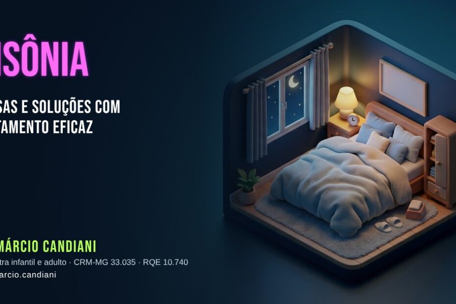 Ilustração 3D em miniatura sobre insônia - Dr. Márcio Candiani, psiquiatra em Belo Horizonte