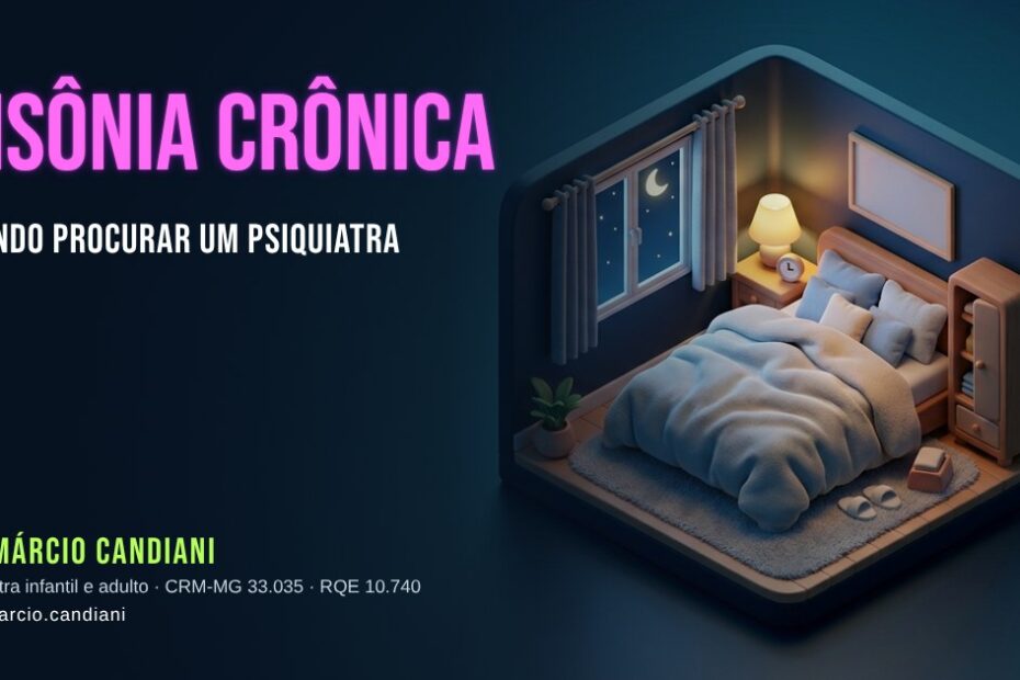 Ilustração 3D em miniatura sobre insônia crônica - Dr. Márcio Candiani, psiquiatra em Belo Horizonte