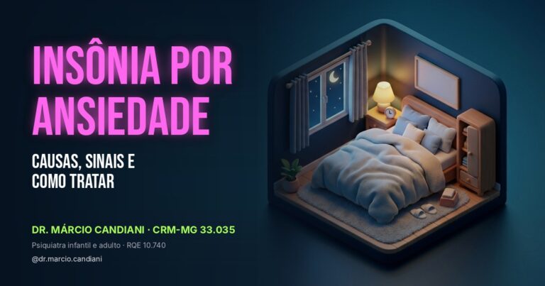 Ilustração 3D em miniatura sobre insônia por ansiedade - Dr. Márcio Candiani, psiquiatra em Belo Horizonte