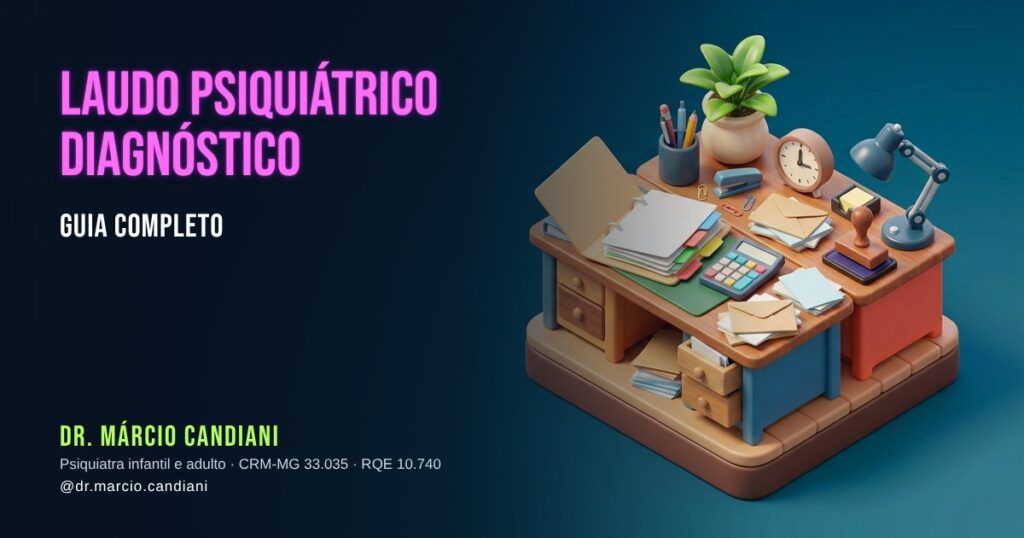Ilustração 3D em miniatura sobre laudo psiquiátrico diagnóstico - Dr. Márcio Candiani, psiquiatra em Belo Horizonte