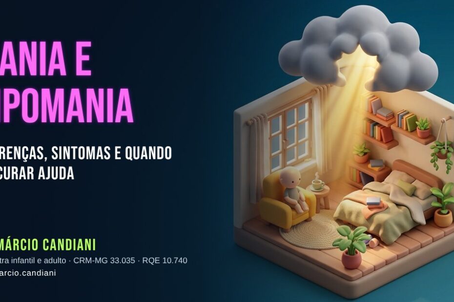 Ilustração 3D em miniatura sobre mania e hipomania - Dr. Márcio Candiani, psiquiatra em Belo Horizonte